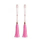 Pink Tweezer Nipple Clamps with Tassels