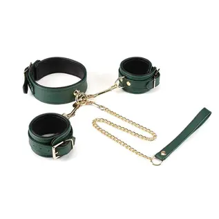 liebe seele canada Green Collar, Leash & Wrist Cuff Set