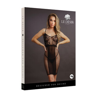 Knee-Length Lace & Fishnet Dress