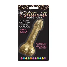 Golden  Glitter Penis Candle