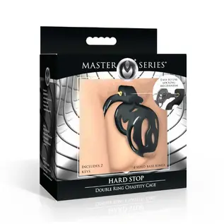 master series Hard Stop Double Ring Chastity Cage