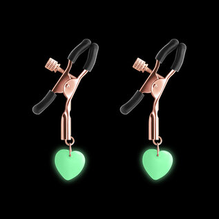 Glow-in-the-Dark Heart Nipple Clamps