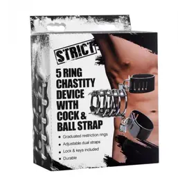 Strict 5 Ring Chastity Device