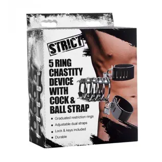 Strict 5 Ring Chastity Device