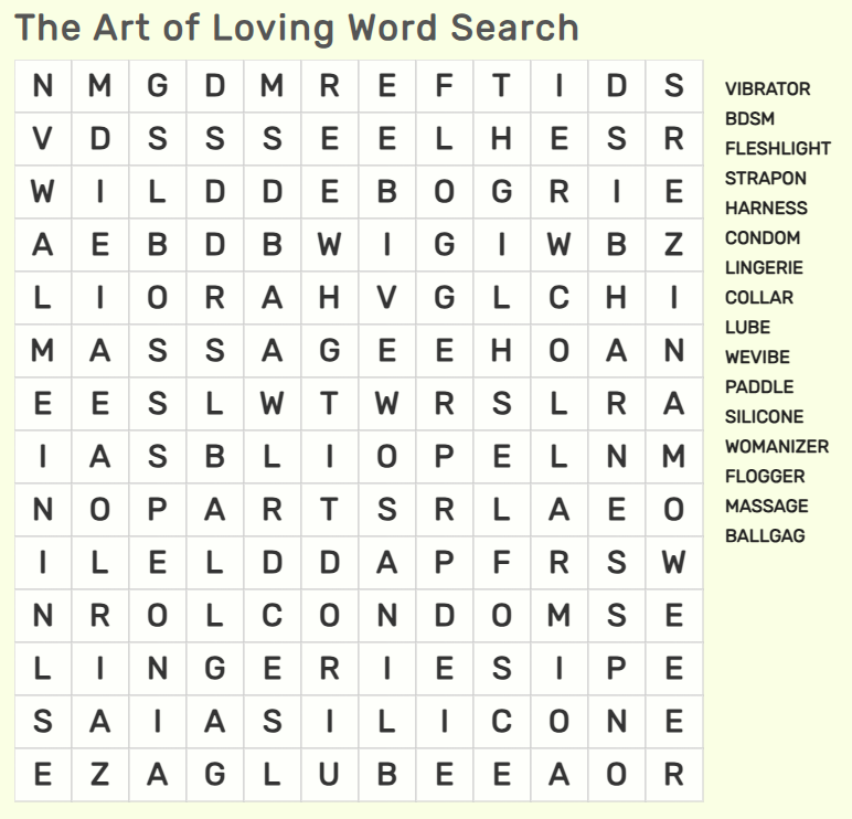 The Art of Loving Word Search