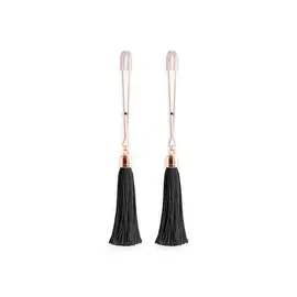 Rose Gold Tweezer Nipple Clamps with Tassels