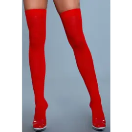 BeWicked Canada Opaque Nylon Thigh Highs -Red