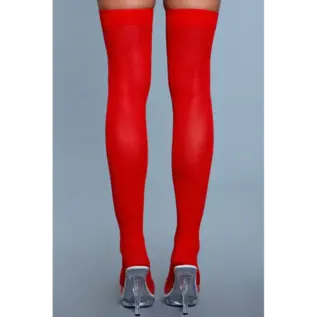 BeWicked Canada Opaque Nylon Thigh Highs -Red