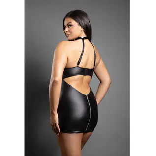 Zipper Chemise with Buckle Halter -Queen