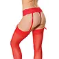 coquette canada Up Til Daw Garter Thong -Red