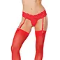 coquette canada Up Til Daw Garter Thong -Red