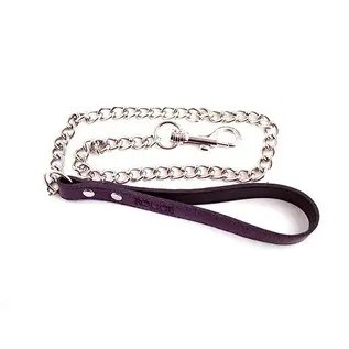 Rouge UK Kink Genuine Leather Lead with Chain - Purple
