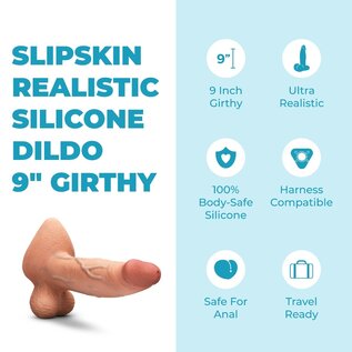 b-vibe canada Slipskin 9" Realistic Girthy Dildo