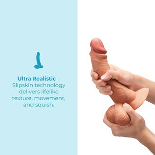 b-vibe canada Slipskin 8" Realistic Curved Dildo