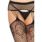 leg avenue Industrial Net Stockings with Garter Belt