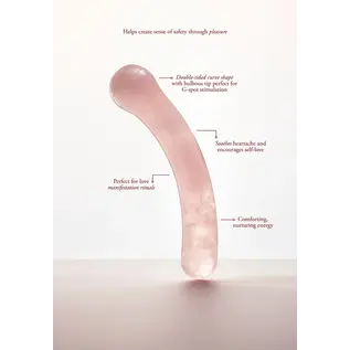 Heart Curved Rose Quartz Wand