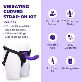b-vibe canada B-Vibe Vibrating Curved Strap-On Kit