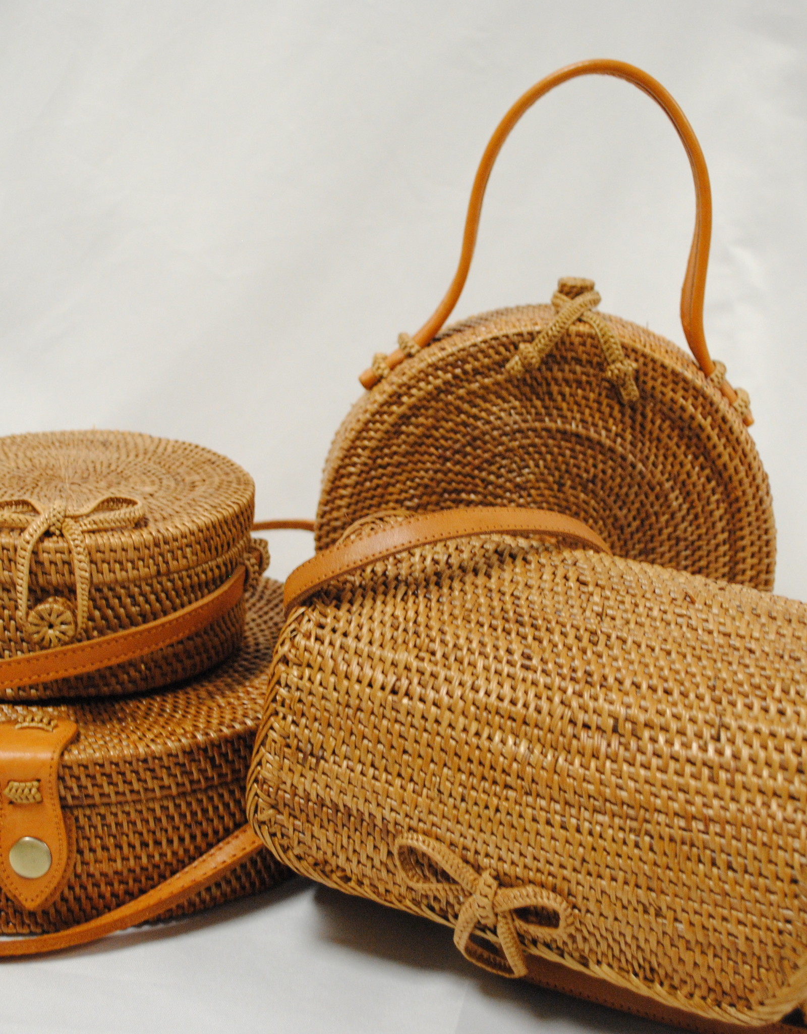 Amerii Brown Wicker Purse