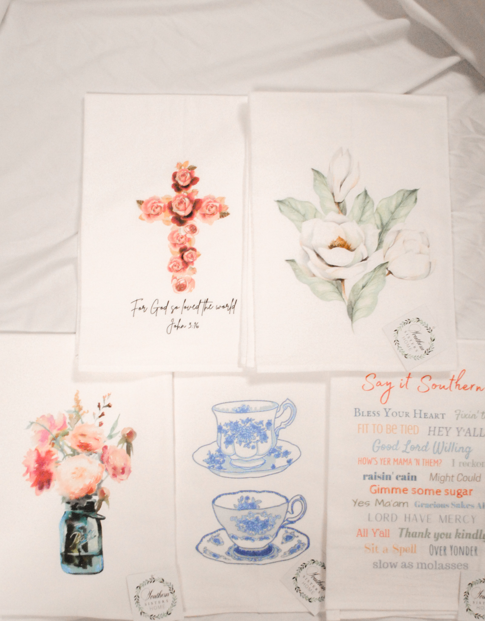 southern sisters Tea towels