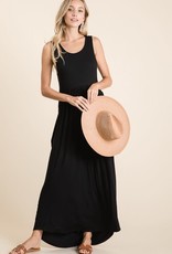 Miss Bliss CC Sleeveless Solid Maxi Dress-Black