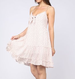 Miss Bliss Ditsy Floral Spaghetti Strap Dress- Off White