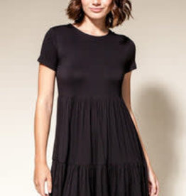 Miss Bliss SS Lola Bamboo Mini Dress- Black