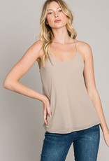 Miss Bliss Racerback Camisole- Taupe