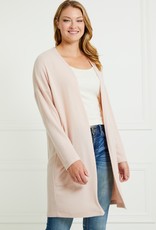 Miss Bliss LS Soft Cardigan With Pockets- Pink