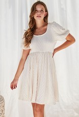 Miss Bliss SS Cable Knit Dress- Beige