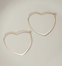 Gold Plated Medium Heart Hoop Earrings