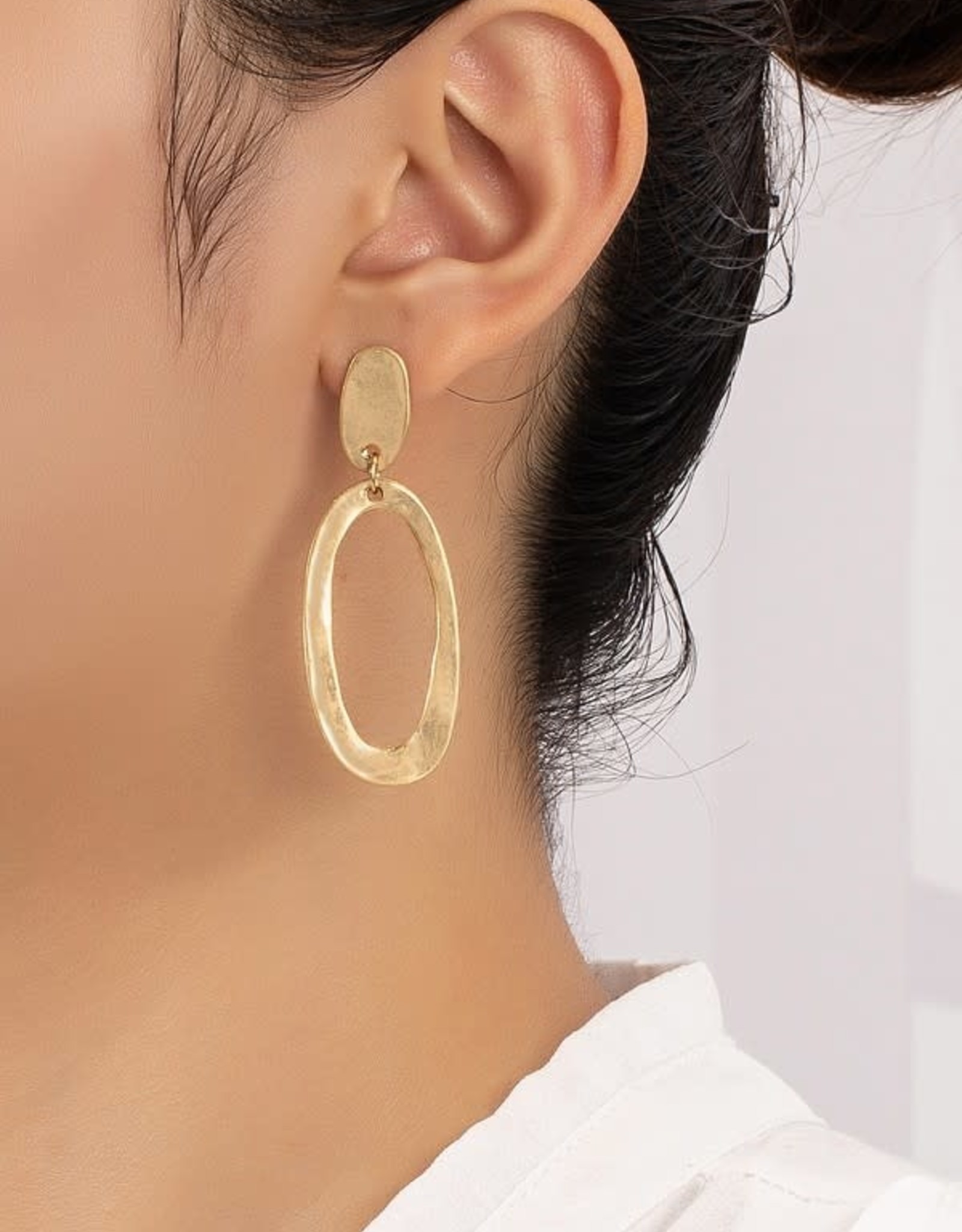 LA3accessories Gold Plated Oval Hoop Earring