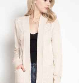 Miss Bliss Open Ribbed Cardigan- Oatmeal