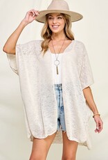 Miss Bliss Lightweight Knit Throw Cardigan- Ivory
