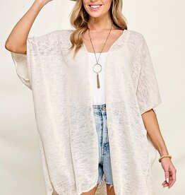 Miss Bliss Lightweight Knit Throw Cardigan- Ivory