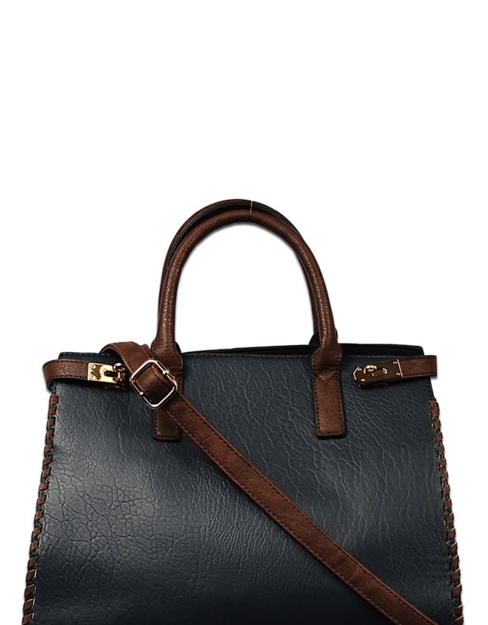 Bag Boutique Leona Handle Bag - Navy & Brown