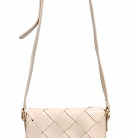 Bag Boutique Woven Mini Crossbody Bag-Beige