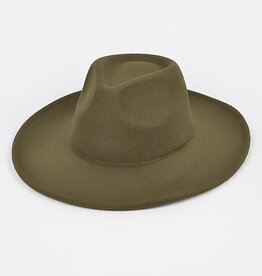 Wool Wide Brim Hat- Olive