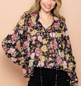 Miss Bliss Flowy Floral Blouse