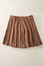 Miss Bliss Pleated Tennis Mini Skirt- Cocoa