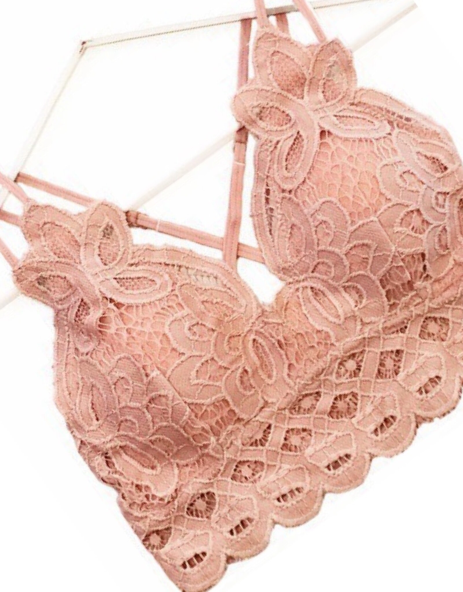 Miss Bliss Lace Bralette- Misty Rose