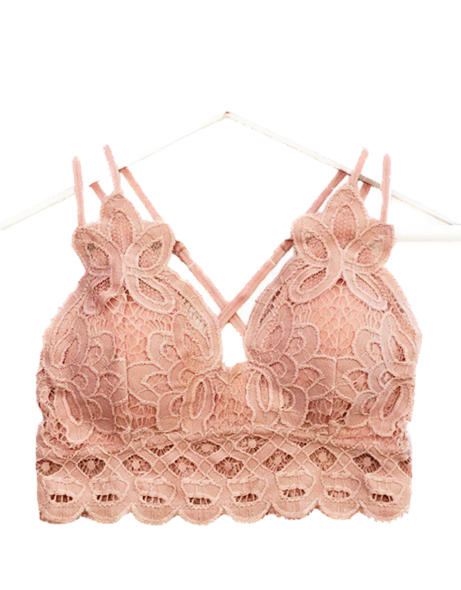 Miss Bliss Lace Bralette- Misty Rose