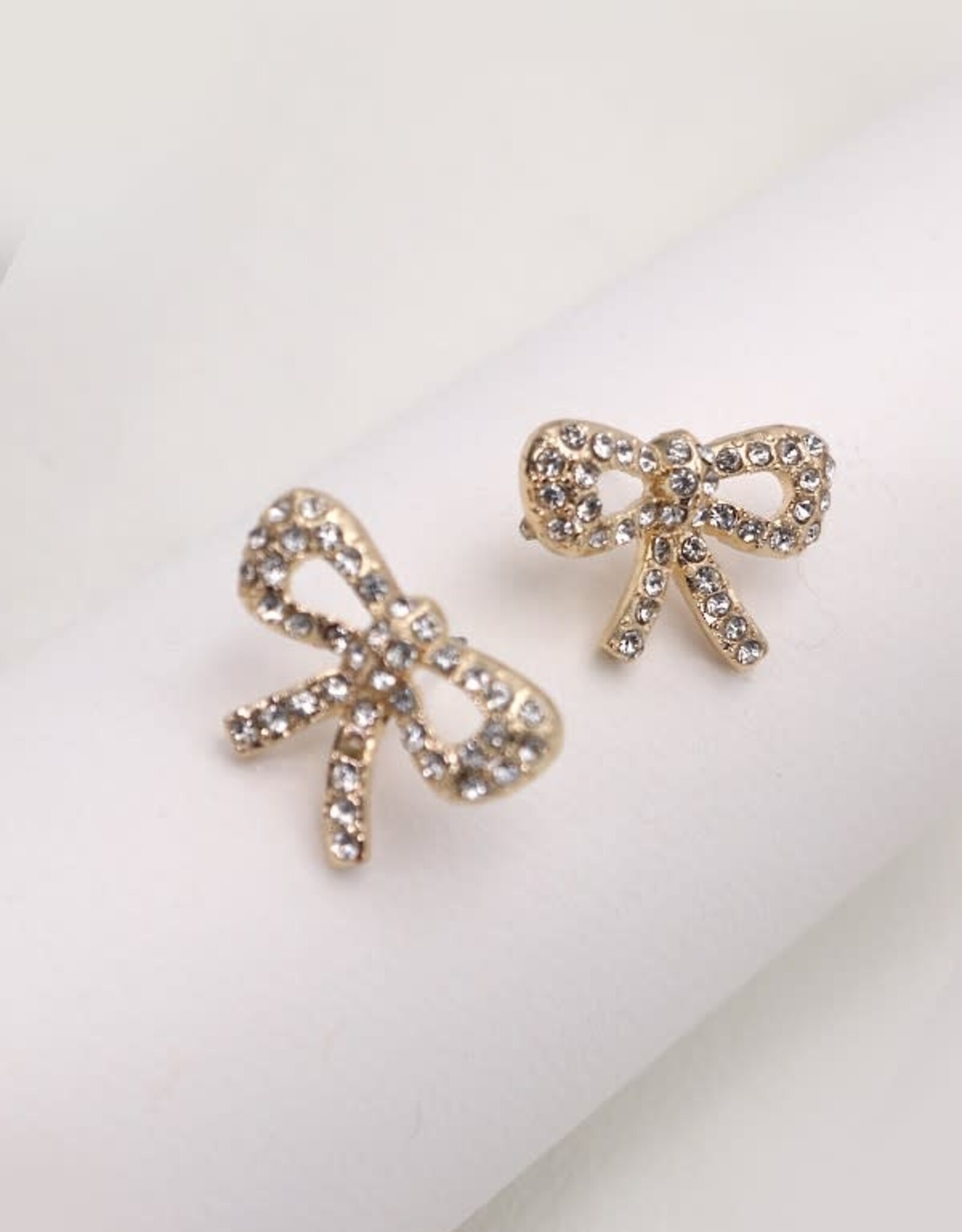 Rhinestone Bow Earrings