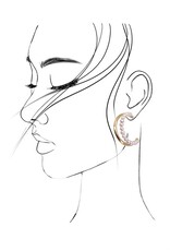 Pearl Gold Metal Double Hoop Earrings