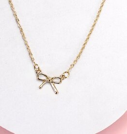 Mini Gold Bow Necklace