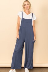 Miss Bliss Pocket Detail Overall Jumpsuit- Stone