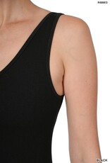 Miss Bliss Ribbed Seamless Sports Romper-Black