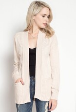 Miss Bliss Open Ribbed Cardigan - Oatmeal