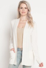 Miss Bliss Open Ribbed Cardigan-Off White