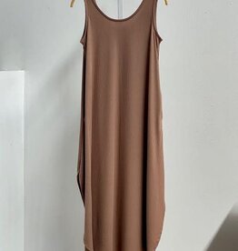 Miss Bliss Mocha Ribbed Tank Dress