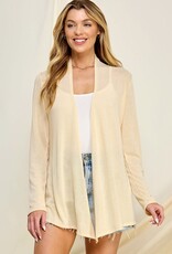 Miss Bliss Open Front Knit Cardigan- Cream